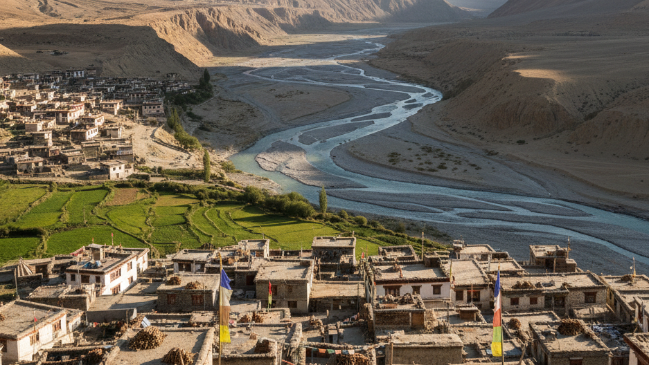 Spiti valley village in Himachal Pradesh