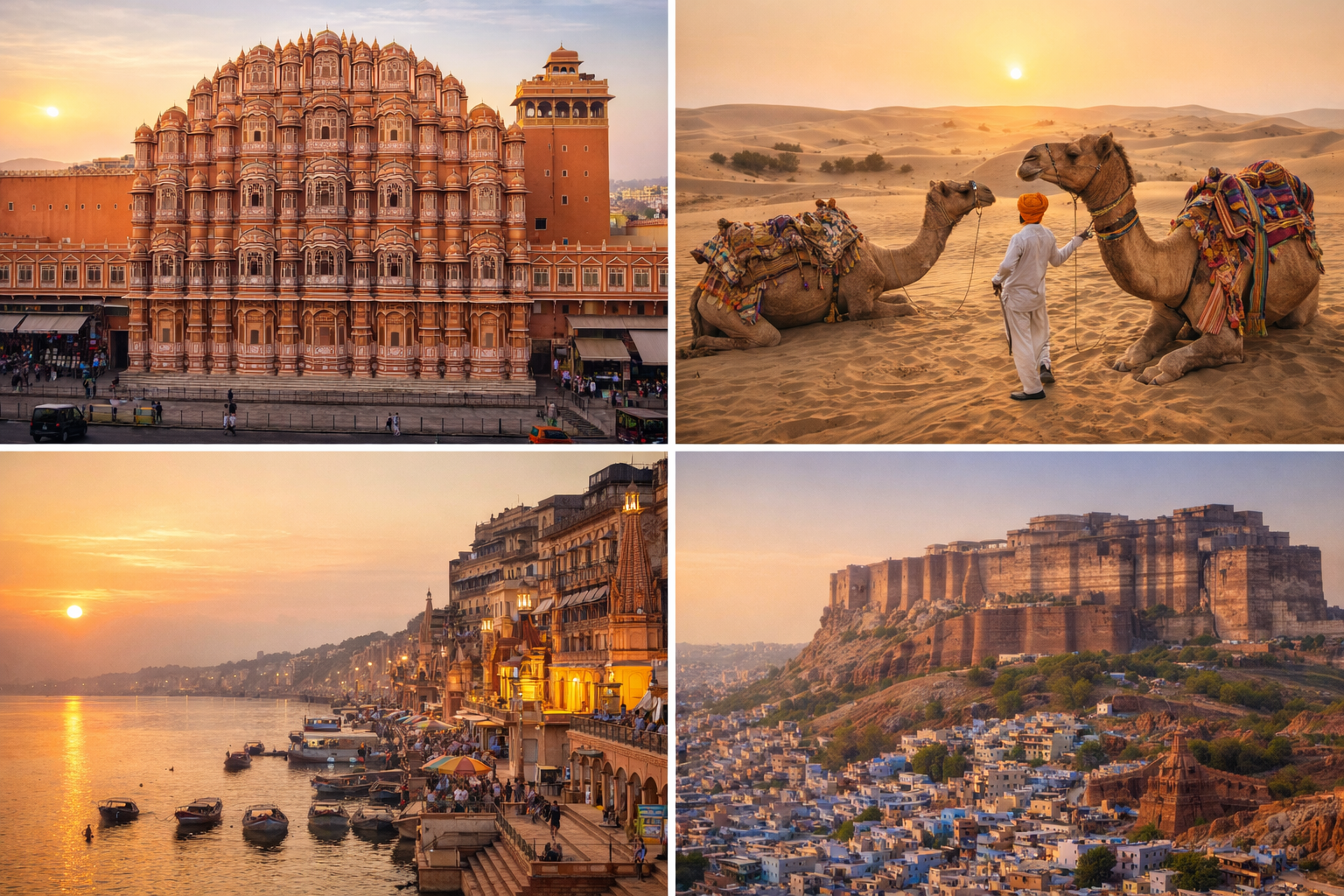 Circuits touristiques en Inde — 
Jaipur, Jaisalmer, Varanasi et Jodhpur